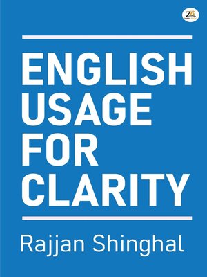 cover image of English Usage for Clarity
